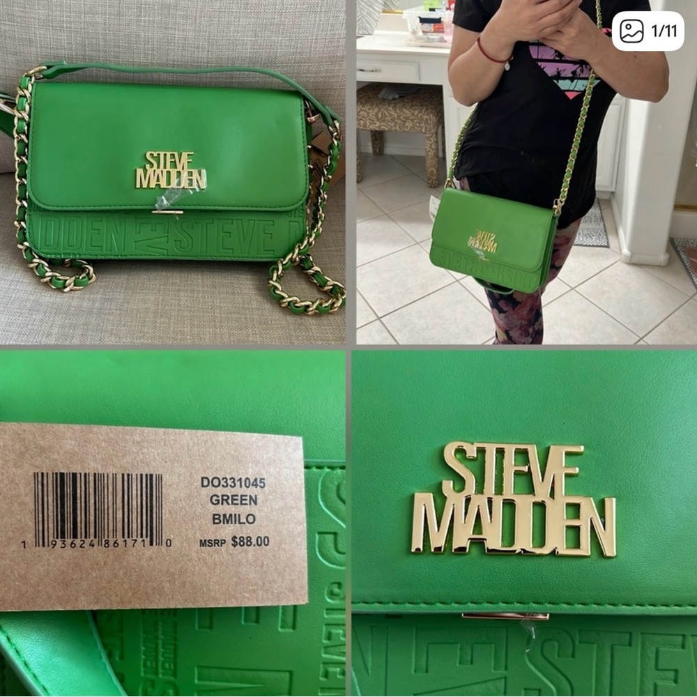 NEW Steve Madden Vibrant Green Crossbody Bag